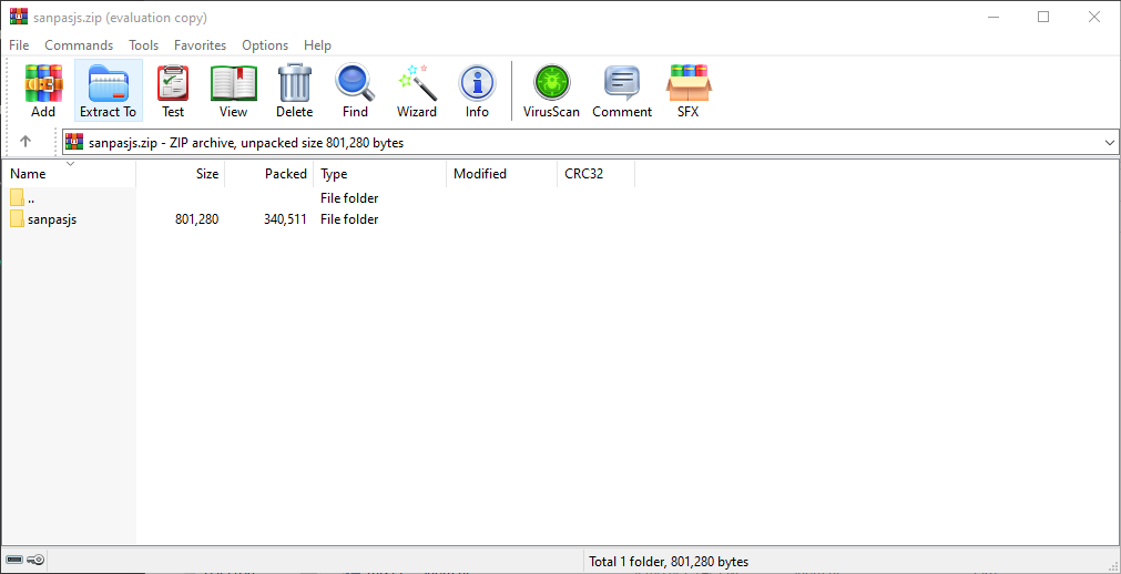 Unzipping using WinRar
