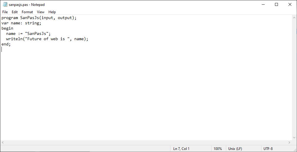 Pascal File Notepad