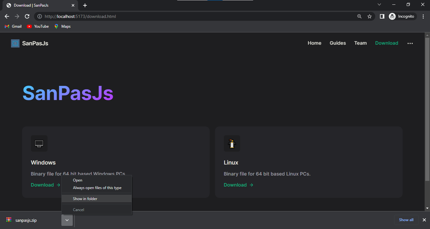 Open in file explorer