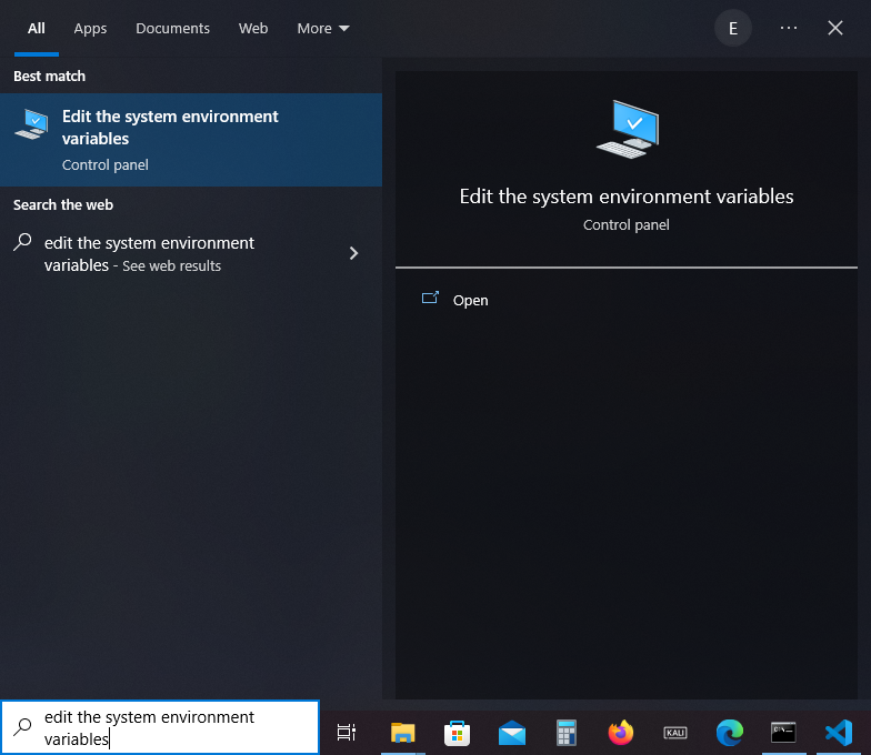 Windows search bar